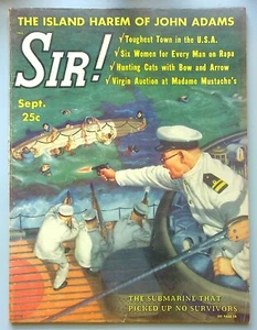 Sir! Magazine ~ SEPT 1958 ~ The Isle of Sex Starved Women - Picture 1 of 6
