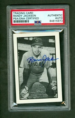 Randy Jackson 1983 CCC 1953 Bowman B/W Reprint #12 Cubs PSA/DNA Autograph - Image 1 of 2