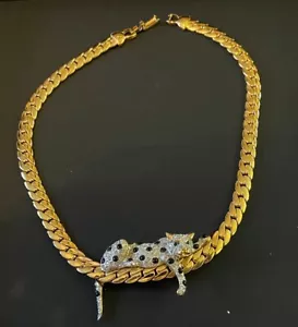 Vintage Herzogin von Windsor Icon Collection Kristall Panther/Leopard Halskette - Bild 1 von 4