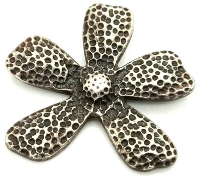 Colgante Flor Margarita Texturizada Plata Esterlina 1 3/8" Diseñador Silpada S1101 Foto 1 de 2