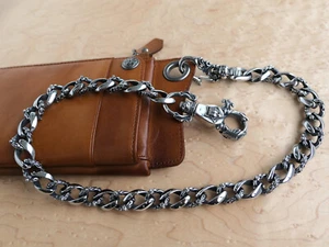 Biker Portemonnaie Kette Panzerkette Hosenkette Edelstahl Gorhic Wallet Chain - Picture 1 of 9
