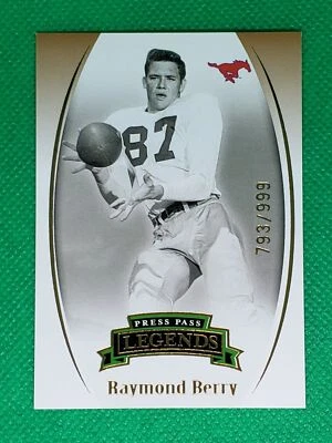 2007 Press Pass LEGENDS BRONZE /999 Raymond Berry HOF SMU Mustangs / Colts - Image 1 of 3