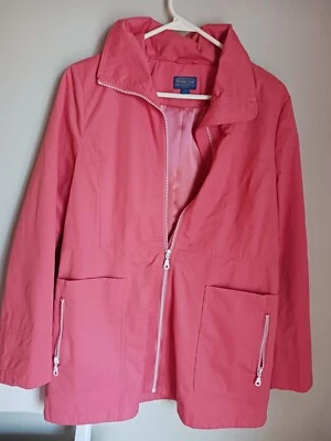Pendleton Raincoat Jacket Full Zip Pink Coral Size Medium Cotton Blend - Image 1 of 4