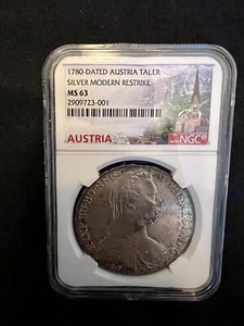 1780 Maria Theresa Thaler Restrike Silver Coin - Picture 1 of 4