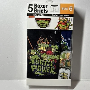 Teenage Mutant Ninja Turtles 5 pack Boxer Boys Briefs - Size 6 TMNT New - Picture 1 of 23