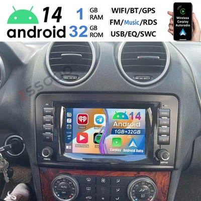 DAB+ Für Mercedes Benz ML/GL Klasse W164 X164 Carplay Android14 Autoradio GPS FM - Bild 1 von 4