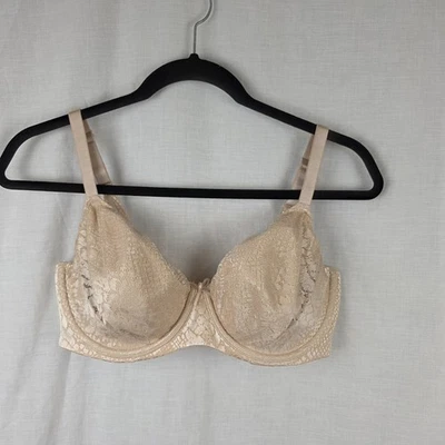 Kayser Size 16C Beige Lace Overlay Tshirt Bra Underwire - image 1 of 4