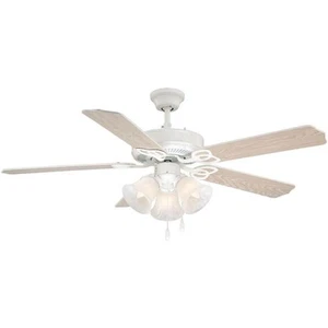 Volume Lighting 52 in. 3-Light White Ceiling Fan with Light and Reversible Pine - Picture 1 of 2