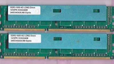 8GB 2x4GB PC3-12800 ELPIDA 1410PR-10302246M DDR3-1600 HEAT SPREADER MEMORY KIT - Image 1 of 2