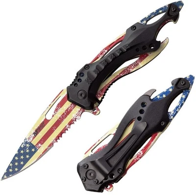 MTech Assisted Folding Knife 3.5" Stainless Steel Blade Black Aluminum Handle - Image 1 of 4