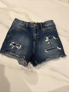 Abercrombie Kids Girls High Rise Mini Mom Short 11/12 Regular Blue Jean Shorts - Picture 1 of 2