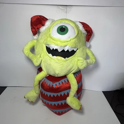 Chapéus de Pelúcia Papai Noel Disney Pixar Monsters Inc 20" Mike Wazowski Christmas Greeter - Imagem 1 de 4