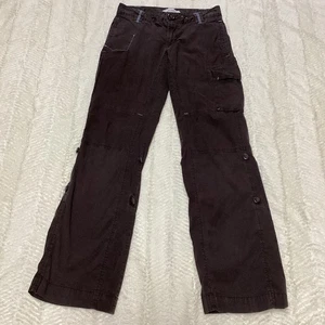 Damen Stretch Old Navy niedrige Taille Gr. 2 braun Cargo Komfort Hose locker Freizeit - Bild 1 von 9