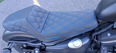 Saddlemen Step Up Blue Lattice Gel Seat fits 2004-2022 Harley Sportster 3.3Gal - Image 1 of 4