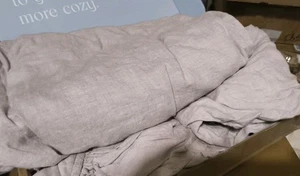 Brooklinen Washed European Linen Sheets Set - Queen (Pebble) - Picture 1 of 2