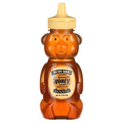 Busy Bee, U.S.A. Honey, 12 oz Plastic Bear Bottle FREE SHIPPING - Image 1 of 3