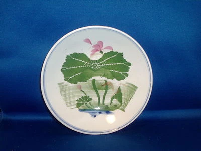 Винтажная Китайская Фарфоровая Чаша Вода Лилли Подушечка Экспорт Апельсиновая Корка Глазурованная Тарелка - Изображение 1 из 3