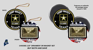 CAMP MAXEY US ARMY Ornament / Magnet Set Military Gift Base Veteran Store Texas - Picture 1 of 1