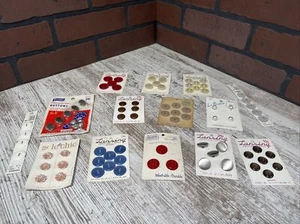 Lot of 14 Vintage Button Cards Lansing, Le Boutin, Prims, Polypearl, Le-chic - Picture 1 of 9
