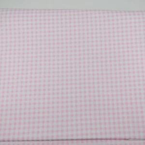 Flanell Stoff Baumwolle 1 7/8 Yards x 42" breit hellrosa und weiß karierter Druck - Bild 1 von 4