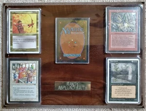 Magic the Gathering MTG 5 CARD WOODEN ARTIST ART PLAQUE Randy Asplund Faith - Picture 1 of 4