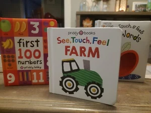 Priddy Books/Petite Boutique Kids BooksLOT OF 2-See,touch,feel Farm; 1st Words;# - Picture 1 of 24