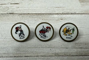 Marcador de golf vintage Goofy, Mickey, Pluto Disney 3/4" vástago de latón usado - Imagen 1 de 3