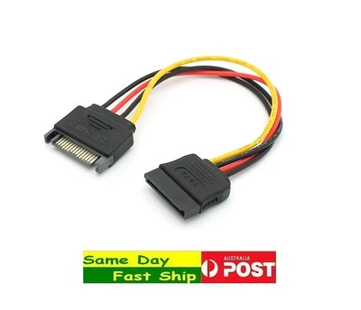 SATA 15 pin Power Extension Cable Male to Female Power Cable 50CM AU Local - image 1 of 2