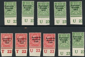 IRLAND 1922 AUFDRUCKE auf KG5. GB 11 KONTROLLEN POSTFRISCH - Bild 1 von 2
