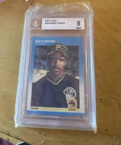1987 Fleer Baseball BARRY BONDS ROOKIE RC BGS NM-MT 8 Pirates Giants HR LEGEND - Picture 1 of 2