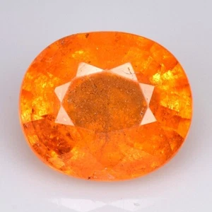 1.601 Ct & 7x6x4mm_ NATURAL MANDARIN SPESSARTINE GARNET OVAL CUT LOOSE GEMSTONES - Picture 1 of 11