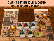 Gwent Set | 489 Cards All 5 Decks , PREMIUM Quality Wooden Box & Playmat