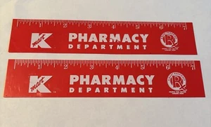 Kmart Pharmacy Ruler 7" Red Plastic Lot Of 2  - Picture 1 of 2