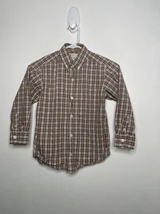 Children’s Place Button Down Shirt Boys Size Small 5-6 Tan Long Sleeve Collared - Picture 1 of 4