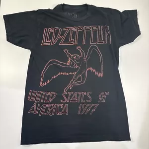 Camisa LED ZEPPELIN Canción de Cisne ESTADOS UNIDOS DE AMÉRICA 1977 Tour (S) ROJA/NEGRA - Imagen 1 de 18