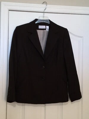 Chaqueta de traje ALFRED DUNNER marrón oscuro 100 % lana. Forrado. Talla 8. NUEVO. Foto 1 de 4