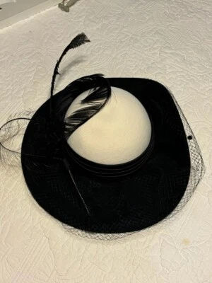 Sombrero Vintage NEGRO ROSA VELO Fedora GEORGI 5ª Avenida Michael Howard  Foto 1 de 4