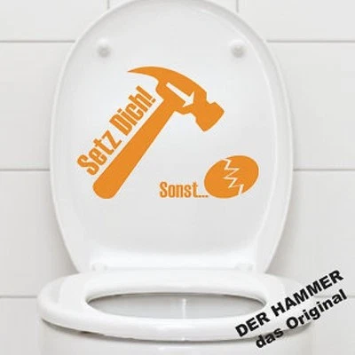 Setz dich hin - Im sitzen Pinkeln - Aufkleber WC Deckel - Bild 1 von 3