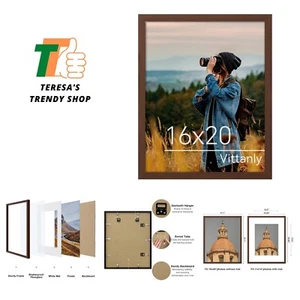16x20 Picture Frame for Wall, Plexiglass, Displays Poster 11x14 with Mat or 1... - Picture 1 of 10