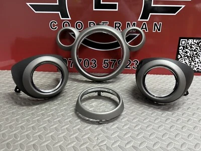 Mini Countryman R60 Front Trim Panel Ring Dash Grey Chrome Set 9804347 - Image 1 of 4