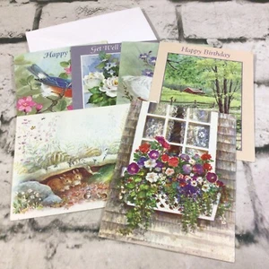 Vintage 90’s Greeting Cards Assorted Lot Of 6 Happy Birthday Get Well Blank - Picture 1 of 8