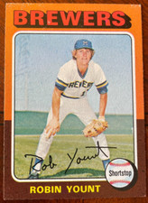 ROBIN YOUNT   1975  TOPPS  ROOKIE Baseball Card - SLIGHT WEAR - VINTAGE!