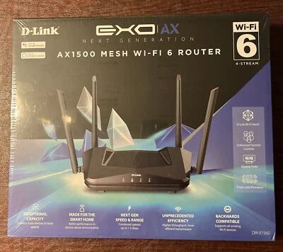 D-Link EXO WiFi 6 Router AX1500 MU-MIMO Voice Control Dual Band Gigabit Gaming - Image 1 of 4