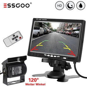 ESSGOO IP67 Wasserdicht Nachtsicht Rückfahrkamera Mit 7 Zoll Farb HD Monitor LKW - Bild 1 von 12