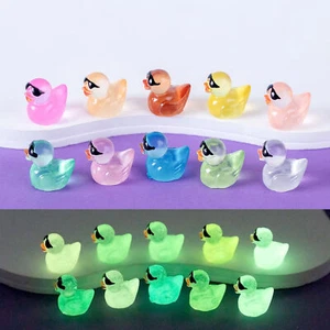 12PCS Mini Glow In The Dark Resin Ducky Duckies Bath Ducks Toys Car Ornament - Picture 1 of 12