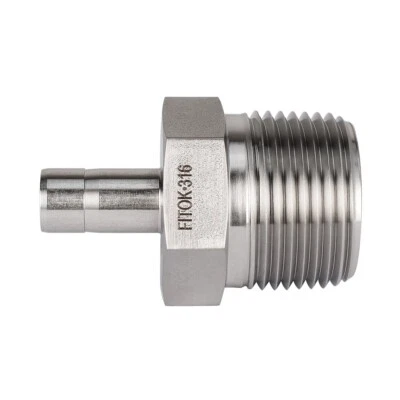 FITOK 316 SS Adapter 3/4 in Tube Stub x 1 Male NPT 5300 psi, SS-AM-FT12-NS16 - Image 1 of 4