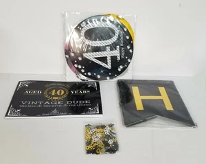 40th Birthday Party Bundle Decor Guest Book Confetti Black Silver Gold - Picture 1 of 12