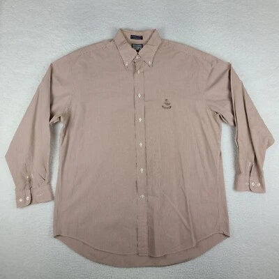 Faconnable платье рубашка мужская XL розовый зеленый мини проверить кнопка вверх вышитый логотип - Изображение 1 из 4