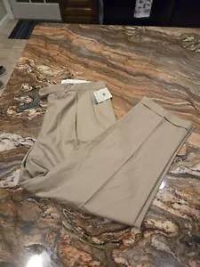 RALPH LAUREN Chaps 100% Wool Tan Flat Front Dress Pants 42 x 30 - Picture 1 of 11