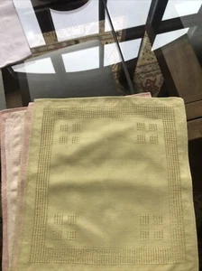 Vintage Pastel Color Linen Stitched Summer Dinner Brunch Napkins Set 6 MINT - Picture 1 of 8